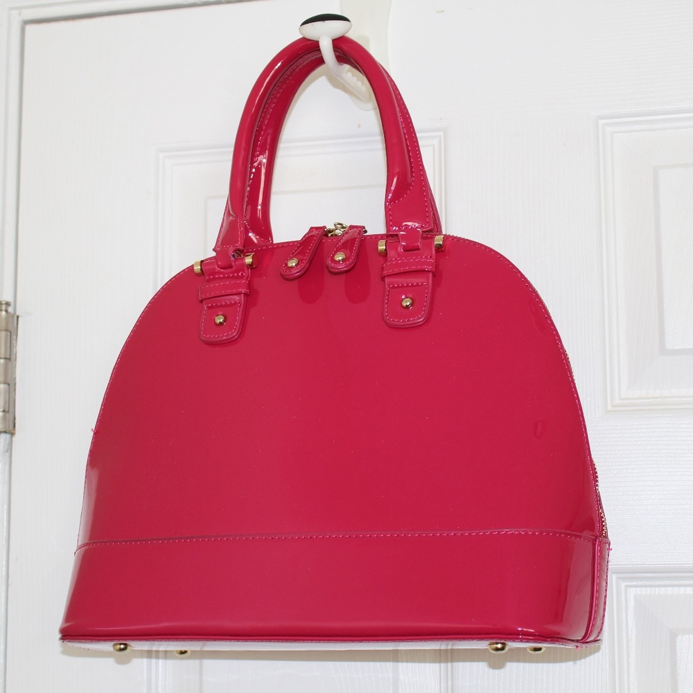 Fuchsia pink almond shape purse
